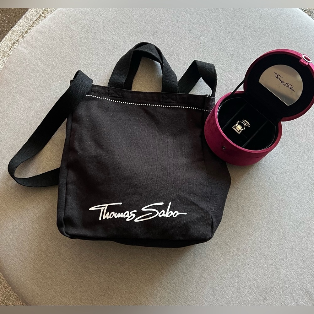 THOMAS SABO luxury bundle 3 items - 1) jewelry box 2) small charm 3)canvas tote